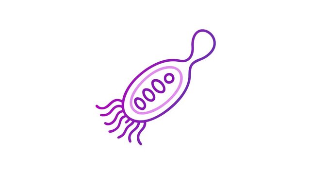 Stylized germ illustration on white backdrop using purple gradient