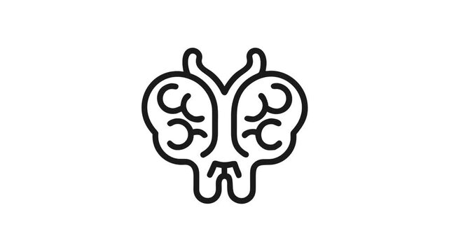 Stylized brain illustration in minimalist design on white backdrop