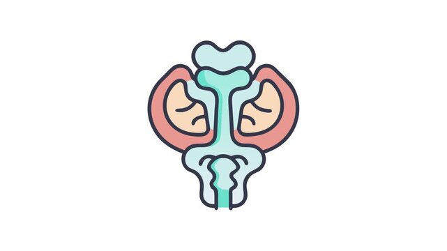 Simple stylized vector illustration of kidneys and adrenal glands