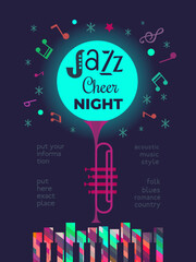 Winter Season Holidays Live Music event vector poster template. Piano, music notes cartoon illustration. Christmas Tunes, Jazz Cheer Night celebration, Festive Jazz Live Music performance background