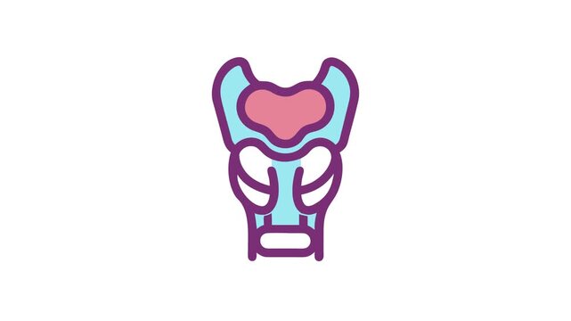 Stylized Thyroid Gland Illustration with Rounded Edges and Colors