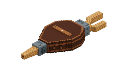 A pixelated isometric view of a bellows on a black background