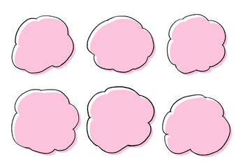 シンプルな手描きの吹き出しセット