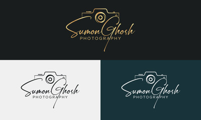 Handwriting logo template vector. signature logo concept.