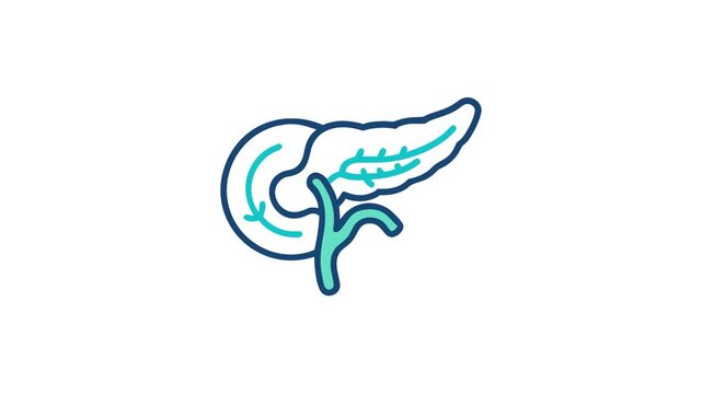 Stylized pancreas illustration against white background representing organ health
