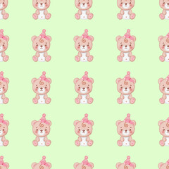 seamless pattern with baby bears