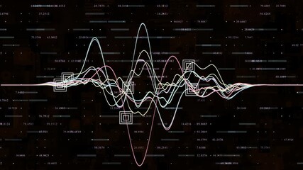 colourful moving graph with binary code hi-tech design share market and business analysis background   - Powered by Adobe