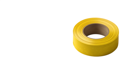 A roll of yellow tape isolated on transparent background, perfect for packaging, crafting, or sealing boxes and other items