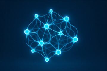 Abstract glowing neural network lines on dark background
