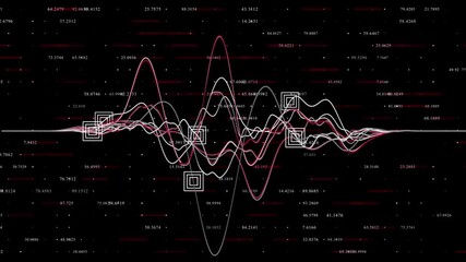 colourful moving graph with binary code hi-tech design share market and business analysis background - Powered by Adobe