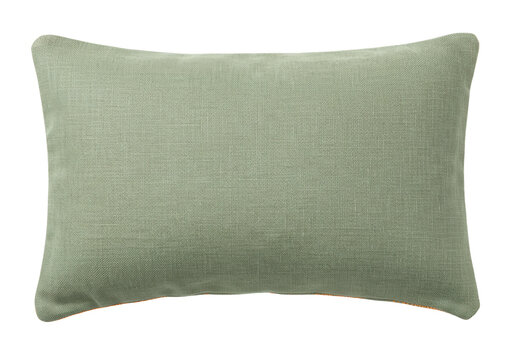 Isolated Rectangular Pillow in Green Shade, Comfortable Indoor Decorative Cushion Item