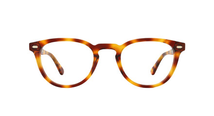 Isolated rounded eyeglasses, fashionable eyewear for reading or sun protection in studio shot