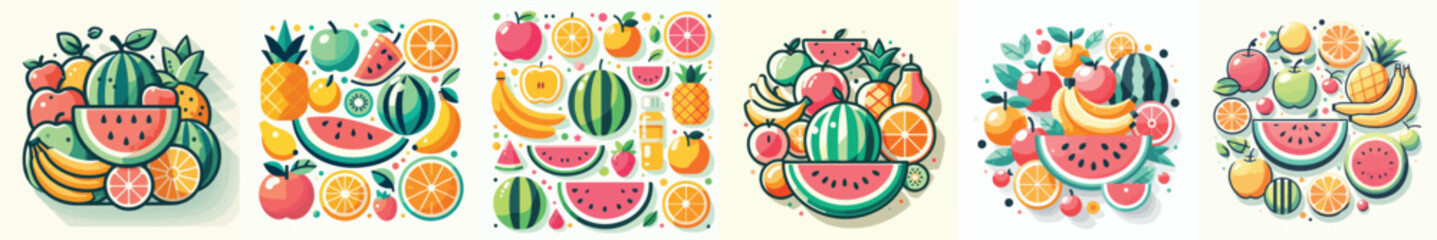 World Food Day Flat Vector Illustration, set icon