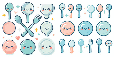 World Food Day Flat Vector Illustration, set icon