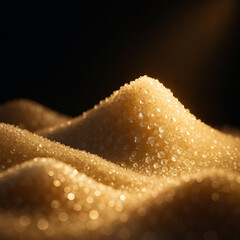 Extreme of Glistening Sugar Crystals Forming Abstract Sand Dunes