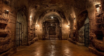Obraz premium Naples Underground: Exploring the Ancient Labyrinth of Catacombs in Italy