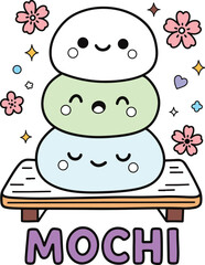 Colorful Kawaii Mochi Stack Art
