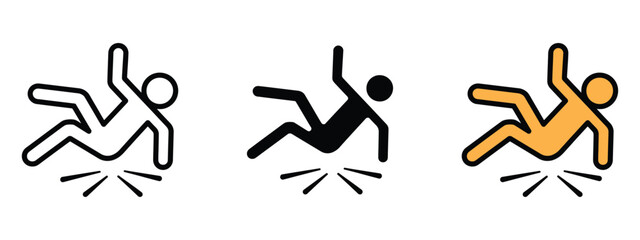 Clumsy Man Tripping icon vector. safety awareness across diverse setting symbol. vector illustration.