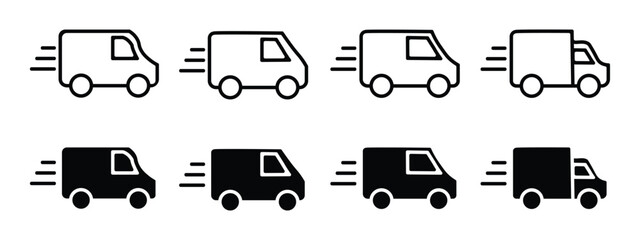 Delivery truck icon vector. transportation and freight companies, and business marketing materials symbol. vector illustration.