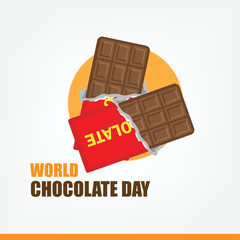 World Chocolate Day vector graphic great for World Chocolate Day celebration. flat design. story design. flat illustration. simple and elegan