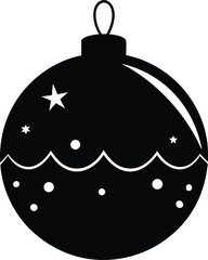 Christmas ornament silhouette line art vector illustration. Classic Holiday Decoration Vector Icon
