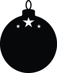 Obraz premium Christmas ornament silhouette line art vector illustration. Classic Holiday Decoration Vector Icon 