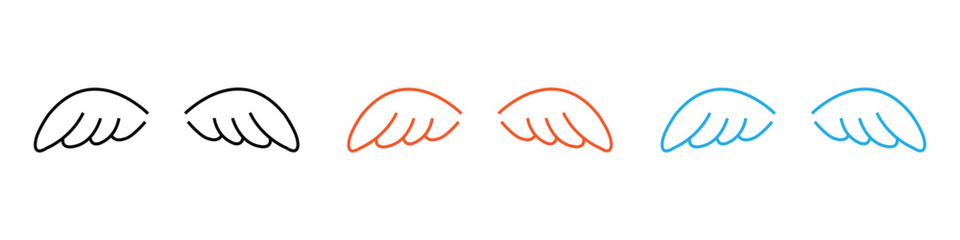 Fototapeta premium Wing icon vector. Whimsical set of vibrant wings symbol. vector illustration.