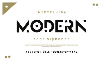 Modern Futuristic Display Font Alphabet Vector Design for Branding and Logo

