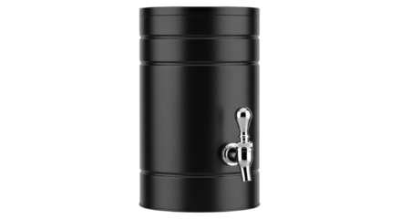 Isolated metal beverage dispenser for party drinks, water cooler with spigot in home