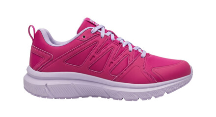 Isolated pink athletic footwear for fitness and running outdoors for exercise lifestyle