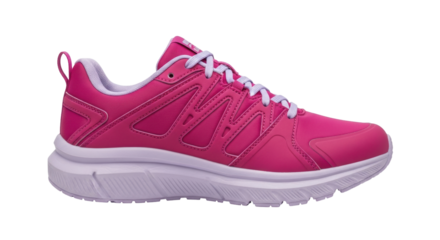 Isolated pink athletic footwear for fitness and running outdoors for exercise lifestyle