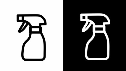 Spray Bottle Icon Set for Cleaning and Disinfection Design