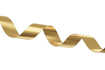 Elegant golden ribbon gracefully curves, conveying celebration, luxury, and a sense of festivity.