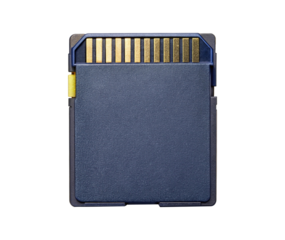 Detailed close-up of a micro sd memory card showing intricate circuitry and connectors isolated