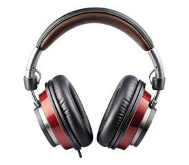 Detailed high fidelity over ear headphones with cushioned earcups and adjustable headband studio