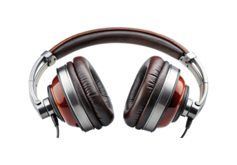 Close-up of professional over-ear headphones with detailed design perfect for audio enthusiasts