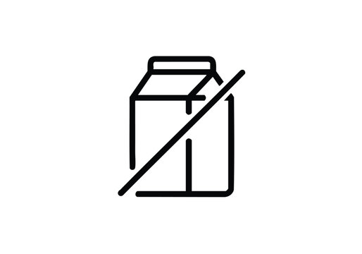 No dairy symbol promotes lactose-free living and conscious consumption while raising awareness of dietary choices in simple black and white design - Powered by Adobe