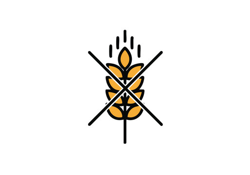 Gluten free symbol promoting healthy eating and dietary restrictions for food packaging and product labeling in a modern minimalist design for wellness brands