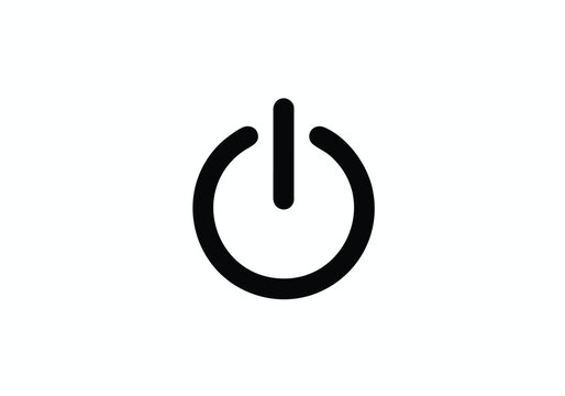 Modern power button icon for websites and app interfaces, sleek and simple turn on or off symbol for technology concepts with elegant design elements