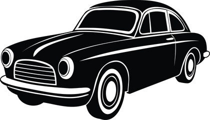 vector illustration of a vintage retro car