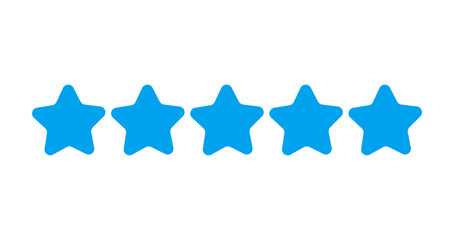 Top-Rated Blue Star Feedback Icon Set, Premium 5-Star Ranking Design Concept for Reviews and Ratings