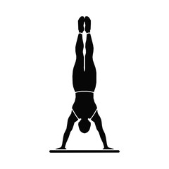 Gymnast Silhouette Handstand Exercise for Balance and Strength Training