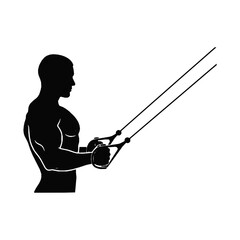 Triceps Extension Exercise Silhouette Vector Illustration for Fitness Gym Workout and Healthy Lifestyle