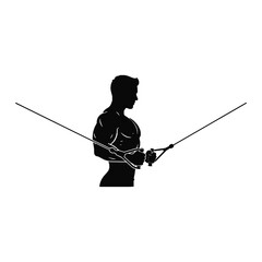 Cable Crossover Workout Silhouette for Commercial Use