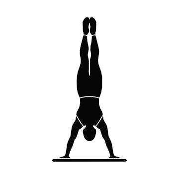 Gymnast Silhouette Handstand Exercise for Balance and Strength Training