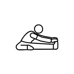 Dynamic person stretching hamstrings in a clean, minimalist line art style perfect for fitness and wellness branding.