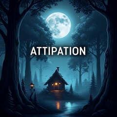 Enchanting Night - Cabin Under the Moons Gentle Gaze.