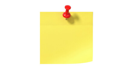 Isolated memo pad with push pin shows stationery, office or business school reminders