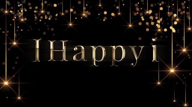 Happy Diwali Deepawali Deepavali Diya Light Sparkle Glitter Indian Festival Celebration Elegant Rich Gold Animation 4K Video