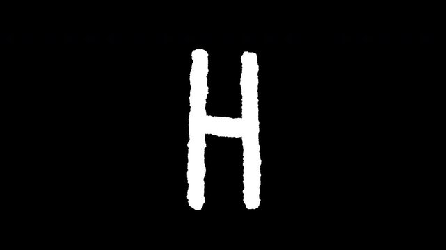 A swaying capital letter &ldquo;H&rdquo;, alpha channel
